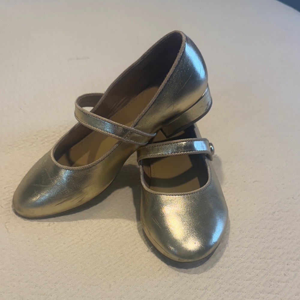J. Crew Metallic Gold Kids Dress Shoes